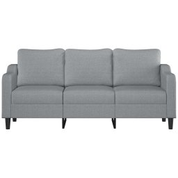vidaXL Driezitsbank 180 cm stof lichtgrijs