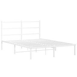 vidaXL Bedframe met hoofdbord metaal wit 140x190 cm