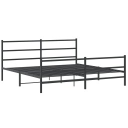 vidaXL Bedframe met hoofd- en voeteneinde metaal zwart 193x203 cm