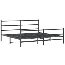 vidaXL Bedframe met hoofd- en voeteneinde metaal zwart 183x213 cm