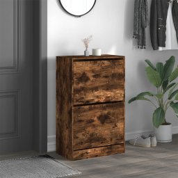 vidaXL Schoenenkast 60x34x96,5 cm bewerkt hout gerookt eikenkleurig