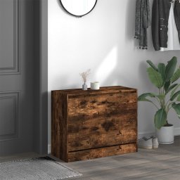 vidaXL Schoenenkast 80x34x63 cm bewerkt hout gerookt eikenkleurig