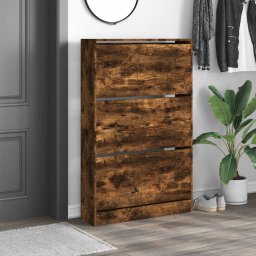 vidaXL Schoenenkast 80x21x125,5 cm bewerkt hout gerookt eikenkleurig