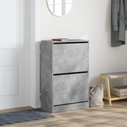 vidaXL Schoenenkast 60x34x96,5 cm bewerkt hout betongrijs