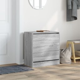 vidaXL Schoenenkast 60x34x63,5 cm bewerkt hout grijs sonoma eikenkleur