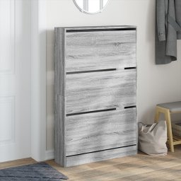 vidaXL Schoenenkast 80x21x125,5 cm bewerkt hout grijs sonoma eiken