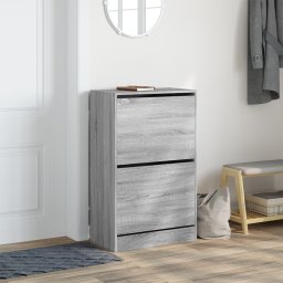 vidaXL Schoenenkast 60x34x96,5 cm bewerkt hout grijs sonoma eikenkleur
