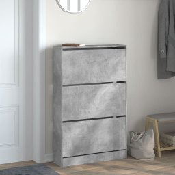 vidaXL Schoenenkast 80x21x125,5 cm bewerkt hout betongrijs