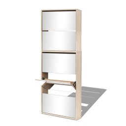 vidaXL Schoenenkast met 5 spiegels 63x17x169,5 cm eikenhout
