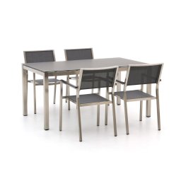 + 15% kassakorting | Bernstein Freiburg 160cm dining tuinset 5-delig stapelbaar - Laagste prijsgarantie!
