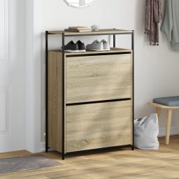 vidaXL Schoenenkast 75x34x112 cm bewerkt hout sonoma eikenkleurig