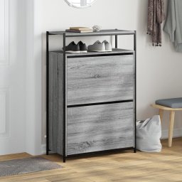 vidaXL Schoenenkast 75x34x112 cm bewerkt hout grijs sonoma eikenkleur