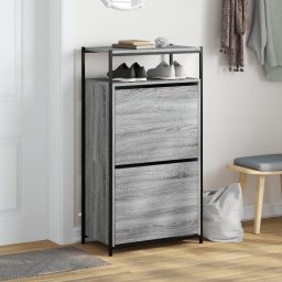 vidaXL Schoenenkast 60x34x112 cm bewerkt hout grijs sonoma eikenkleur