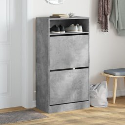 vidaXL Schoenenkast 60x34x116 cm bewerkt hout betongrijs