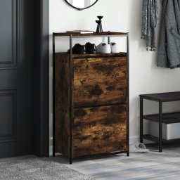 vidaXL Schoenenkast 60x34x112 cm bewerkt hout gerookt eikenkleurig