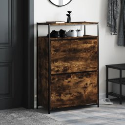 vidaXL Schoenenkast 75x34x112 cm bewerkt hout gerookt eikenkleurig