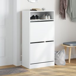 vidaXL Schoenenkast 60x34x116 cm bewerkt hout wit