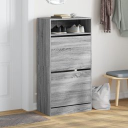 vidaXL Schoenenkast 60x34x116 cm bewerkt hout grijs sonoma eikenkleur
