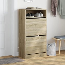 vidaXL Schoenenkast 60x34x116 cm bewerkt hout sonoma eikenkleurig
