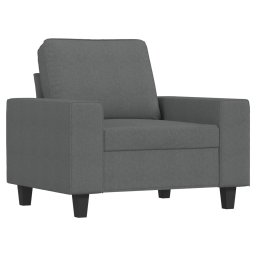 vidaXL 3-delige Loungeset stof donkergrijs