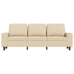 vidaXL Driezitsbank 180 cm stof crèmekleurig