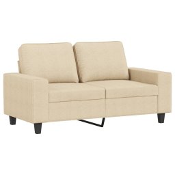 vidaXL 2-delige Loungeset stof crèmekleurig