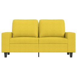 vidaXL Tweezitsbank 120 cm stof lichtgeel