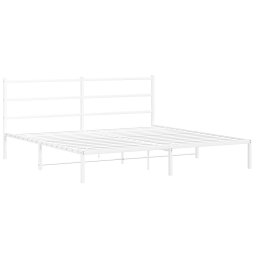 vidaXL Bedframe met hoofdbord metaal wit 193x203 cm
