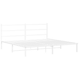 vidaXL Bedframe met hoofdbord metaal wit 183x213 cm