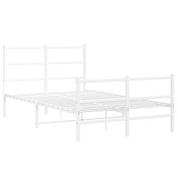 vidaXL Bedframe met hoofd- en voeteneinde metaal wit 120x200 cm