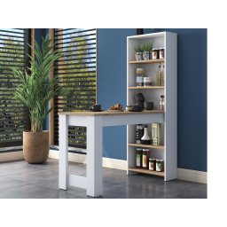 Bartafel JARI DELUXE 120 cm walnoot/wit