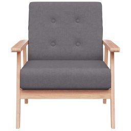 vidaXL Fauteuil stof donkergrijs