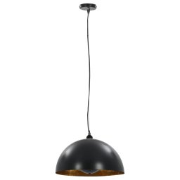 vidaXL Plafondlampen 2 st halfrond E27 40 cm zwart en goudkleurig