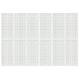 vidaXL Kamerscherm inklapbaar 6 panelen Japanse stijl 240x170 cm wit