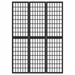 vidaXL Kamerscherm inklapbaar 3 panelen Japanse stijl 120x170 cm zwart