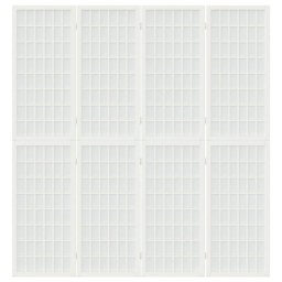 vidaXL Kamerscherm inklapbaar 4 panelen Japanse stijl 160x170 cm wit