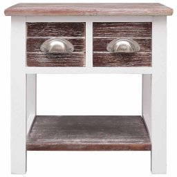 vidaXL Bijzettafel 40x40x40 cm paulowniahout bruin