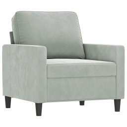 vidaXL 3-delige Loungeset met kussens fluweel lichtgrijs