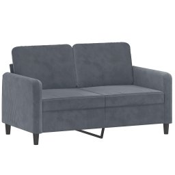 vidaXL 2-delige Loungeset met kussens fluweel donkergrijs