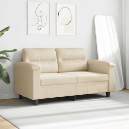 vidaXL Tweezitsbank 140 cm microvezelstof crème