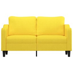 vidaXL Tweezitsbank 140 cm stof lichtgeel
