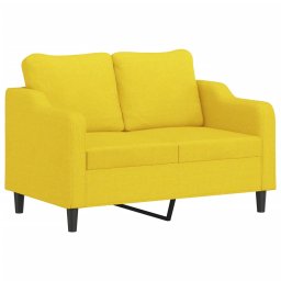 vidaXL 2-delige Loungeset met kussens stof lichtgeel