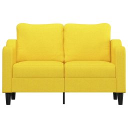vidaXL Tweezitsbank 120 cm stof lichtgeel