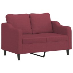 vidaXL 2-delige Loungeset met kussens stof wijnrood