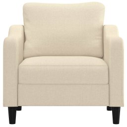 vidaXL Fauteuil 60 cm stof crèmekleurig