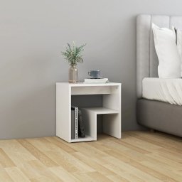 vidaXL Nachtkastjes 2 st 40x30x40 cm bewerkt hout hoogglans wit
