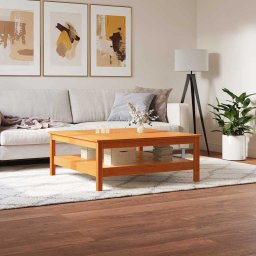 vidaXL Salontafel 100x100x40 cm massief grenenhout wasbruin