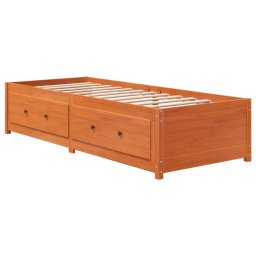 vidaXL Slaapbank zonder matras 90x200 cm massief grenenhout wasbruin