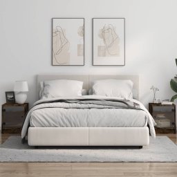 vidaXL Nachtkastjes met glazen deuren 2 st 35x37x42 cm gerookt eiken