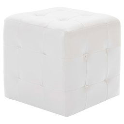 vidaXL Poef 2 st 30x30x30 cm kunstleer wit